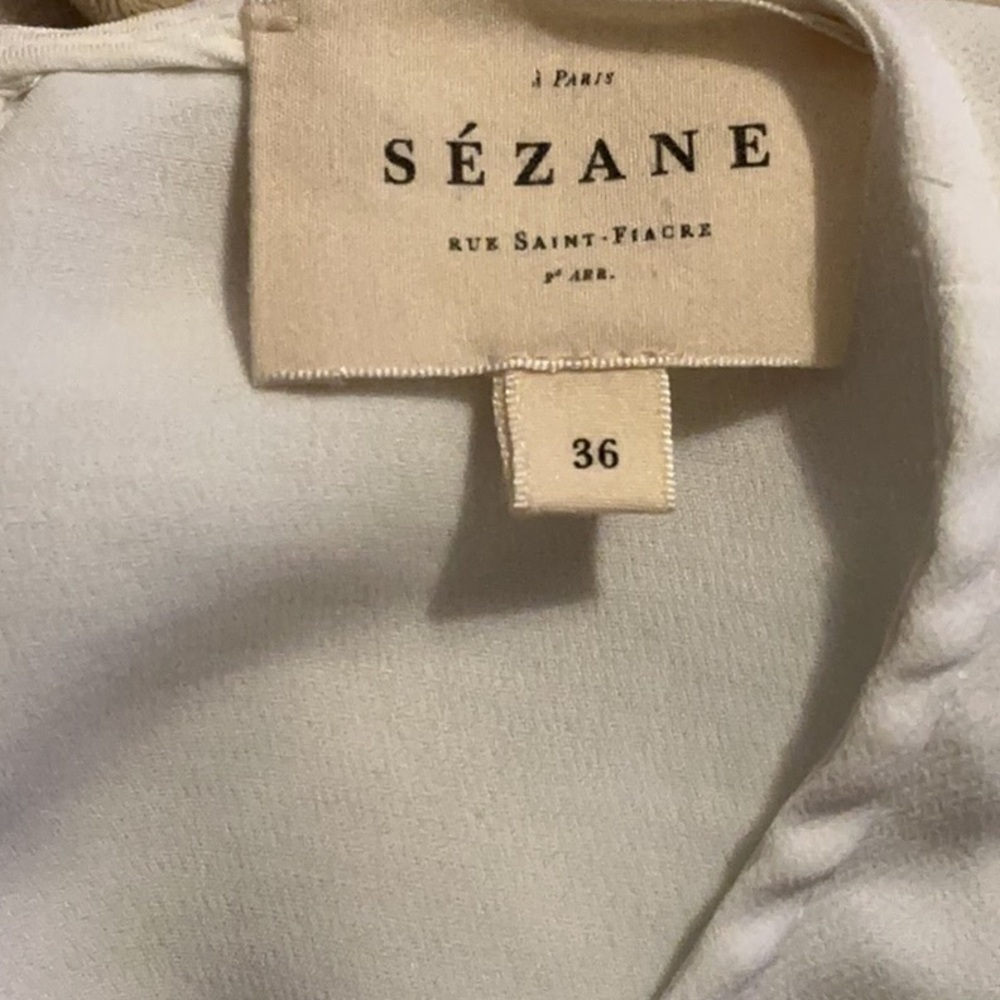 Sezane Debbie White Tie Back Blouse size medium 36 - Picture 7 of 7